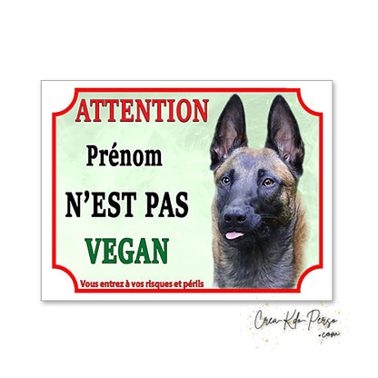 Plaque de portail Malinois Attention au chien panneau je monte la garde