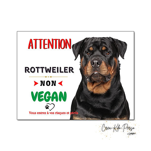 Plaque de portail Rottweiler Attention au chien panneau je monte la garde