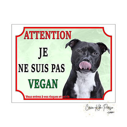 Plaque de portail staffie Attention au chien panneau je monte la garde