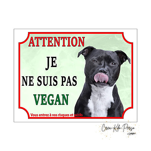 Plaque de portail staffie Attention au chien panneau je monte la garde