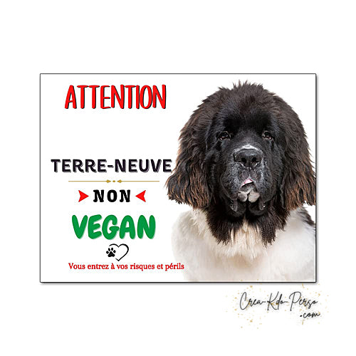 Plaque de portail terre neuve Attention au chien panneau je monte la garde