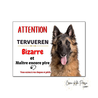 Plaque de portail Tervueren Attention au chien panneau je monte la garde