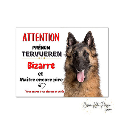 Plaque de portail Tervueren Attention au chien panneau je monte la garde