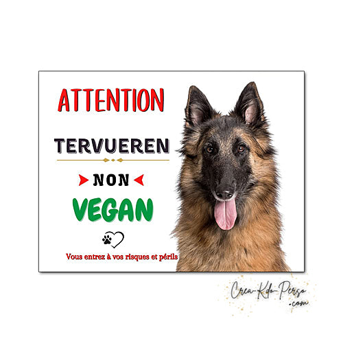 Plaque de portail Tervueren Attention au chien panneau je monte la garde