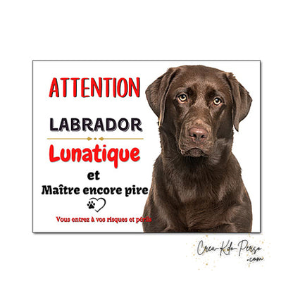 Plaque de portail labrador Attention au chien panneau je monte la garde