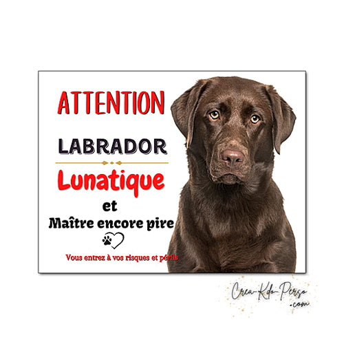 Plaque de portail labrador Attention au chien panneau je monte la garde