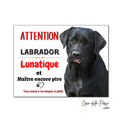 Plaque de portail labrador Attention au chien panneau je monte la garde