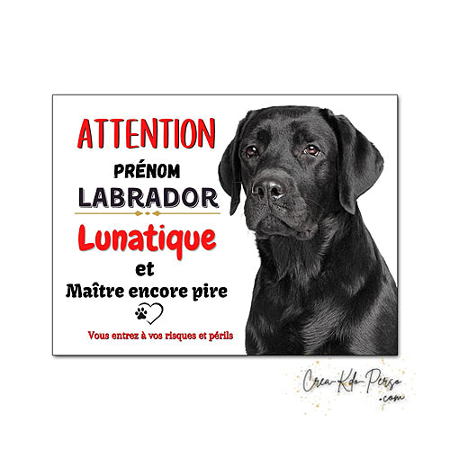 Plaque de portail labrador Attention au chien panneau je monte la garde