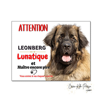 Plaque Leonberg Attention au chien panneau de portail