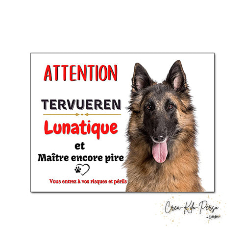 Plaque de portail Tervueren Attention au chien panneau je monte la garde