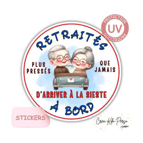 sticker retraité à bord autocollant voiture
