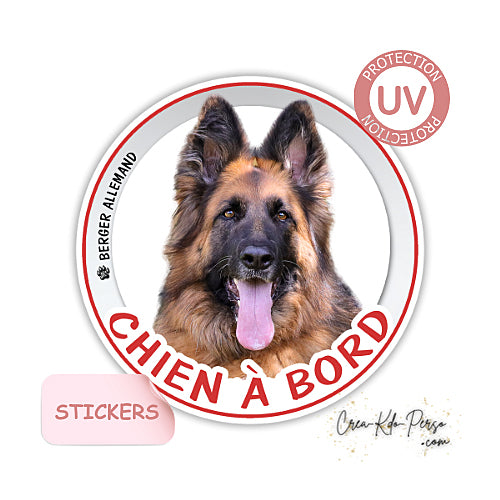 sticker chien à bord autocollant voiture berger allemand