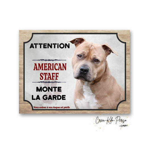 panneau attention American staff monte la garde