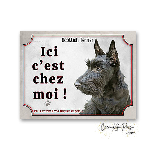 Plaque Scottish Attention au chien panneau de portail je monte la garde