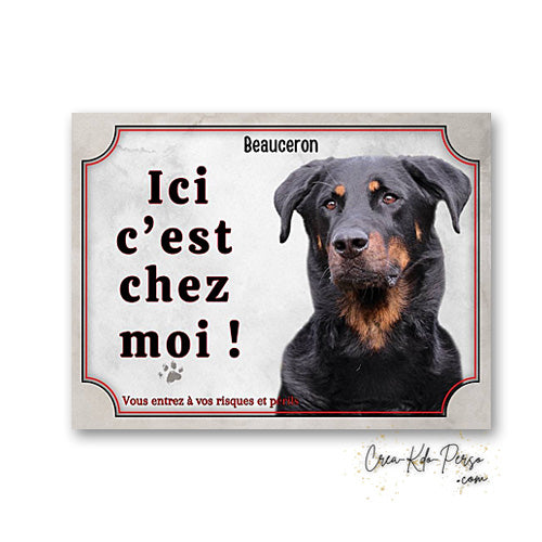 Plaque beauceron Attention au chien  panneau de portail je monte la garde