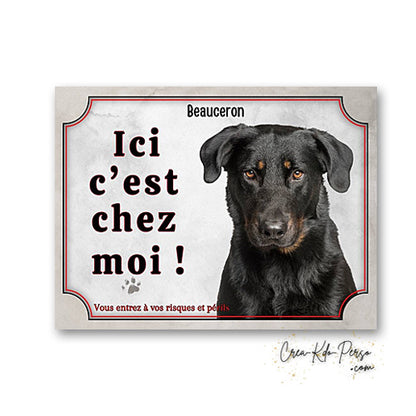 Plaque beauceron Attention au chien  panneau de portail je monte la garde