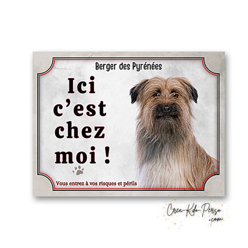 Plaque berger des pyrenees Attention au chien  panneau de portail je monte la garde