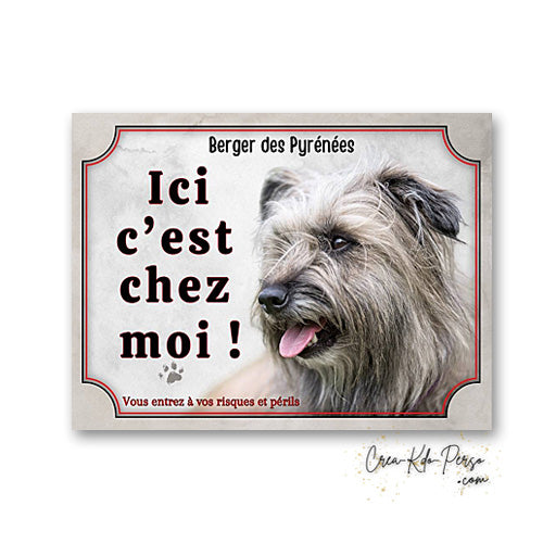 Plaque berger des pyrenees Attention au chien  panneau de portail je monte la garde