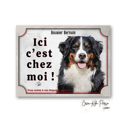 Plaque Bouvier Bernois Attention au chien Panneau de portail je monte la garde