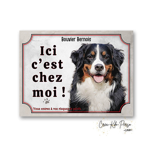 Plaque Bouvier Bernois Attention au chien Panneau de portail je monte la garde