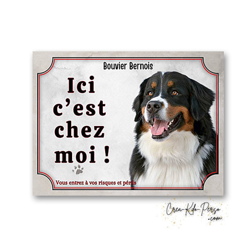 Plaque Bouvier Bernois Attention au chien Panneau de portail je monte la garde