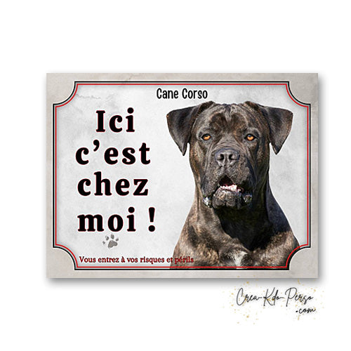 Plaque Cane Corso je monte la garde  panneau de portail Attention au chien