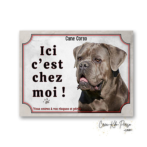 Plaque Cane Corso je monte la garde  panneau de portail Attention au chien