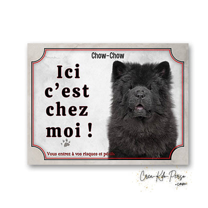 Plaque chow chow Attention au chien panneau de portail je monte la garde