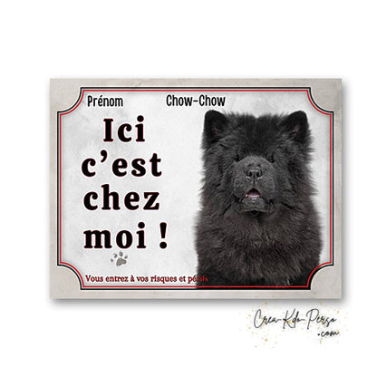 Plaque chow chow Attention au chien panneau de portail je monte la garde