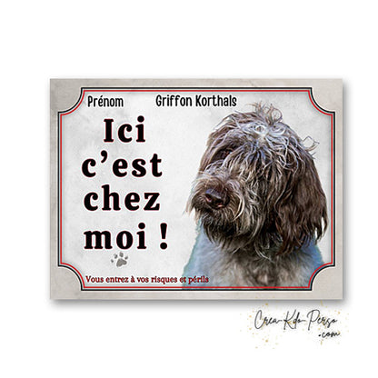 Plaque griffon korthals Attention au chien panneau de portail je monte la garde