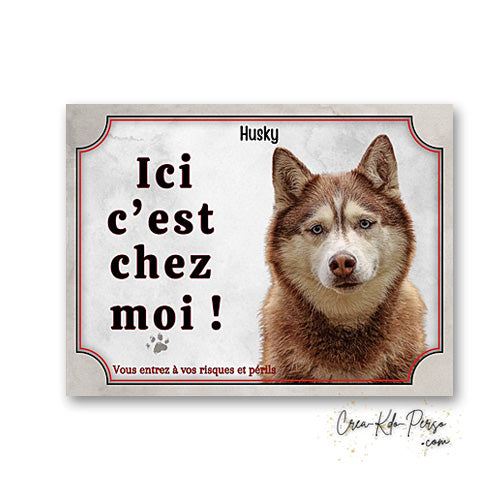 Plaque Husky panneau de portail Attention au chien