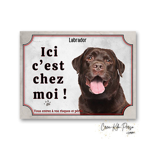 Plaque labrador Attention au chien panneau de portail je monte la garde