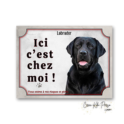 Plaque labrador Attention au chien panneau de portail je monte la garde
