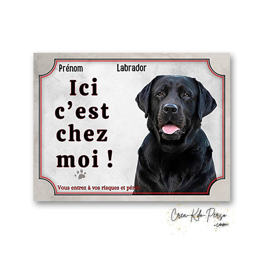 Plaque labrador Attention au chien panneau de portail je monte la garde