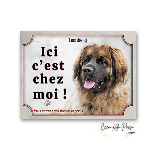 Plaque Leonberg Attention au chien panneau de portail