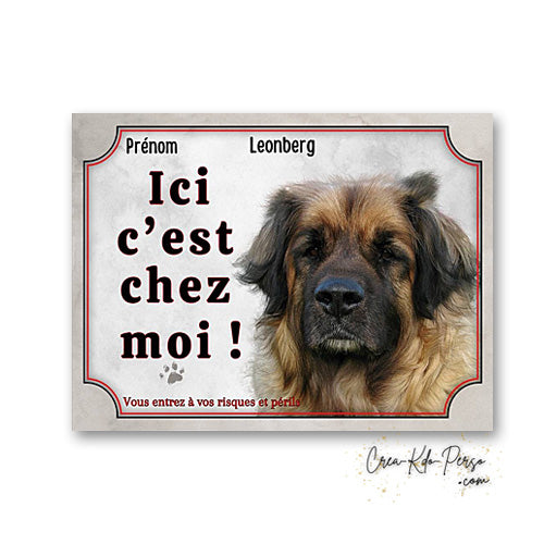 Plaque Leonberg Attention au chien panneau de portail
