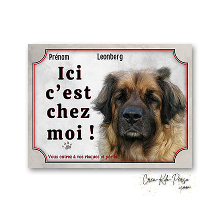 Plaque Leonberg Attention au chien panneau de portail