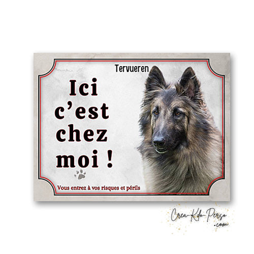 Plaque de portail Tervueren Attention au chien panneau je monte la garde