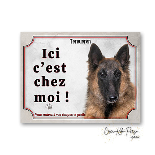 Plaque de portail Tervueren Attention au chien panneau je monte la garde