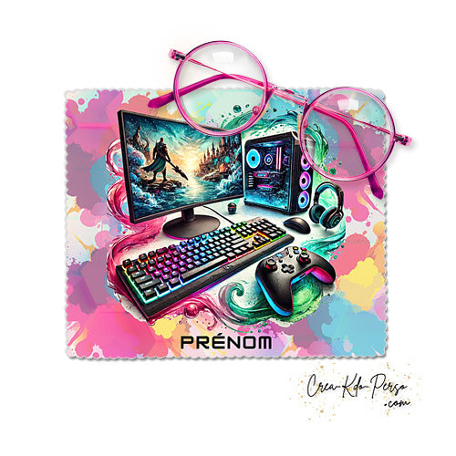 Essuie-lunette Chiffonnette personnalisable pc gaming et gamer jeux vidéo