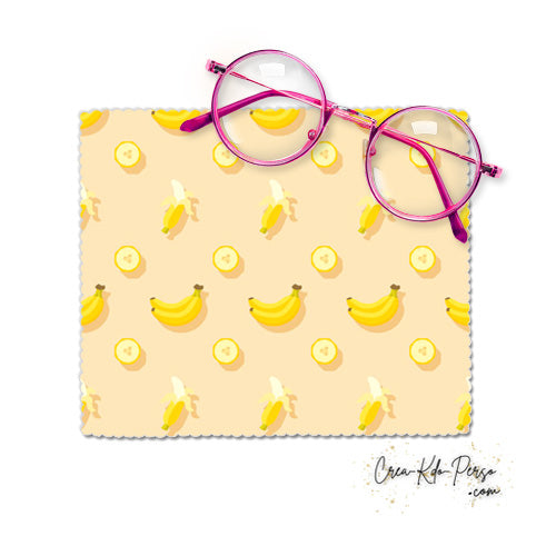 Essuie-lunette Chiffonnette motif Bananes sur fond jaune
