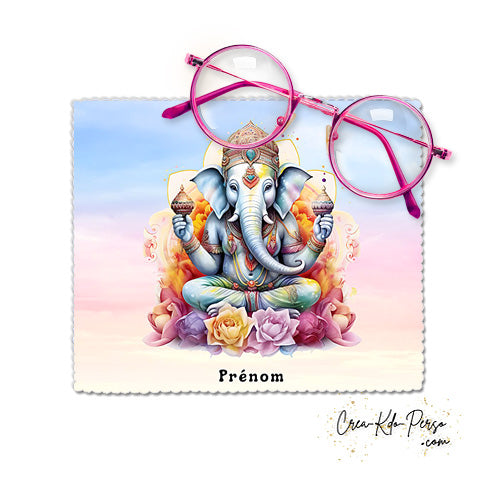 Essuie-lunette Chiffonnette personnalisable éléphant spirituel Zen Attitude