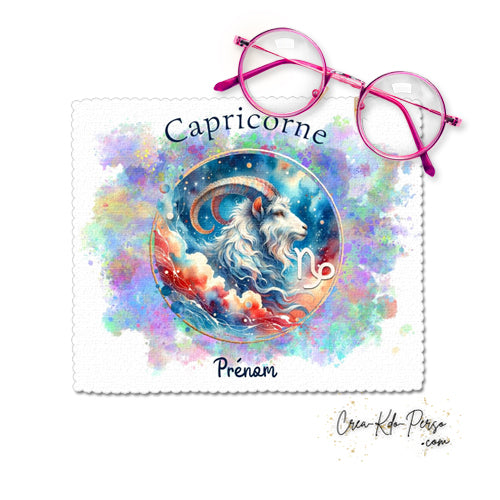 Chiffon à lunettes personnalisé signe astrologique Capricorne horoscope