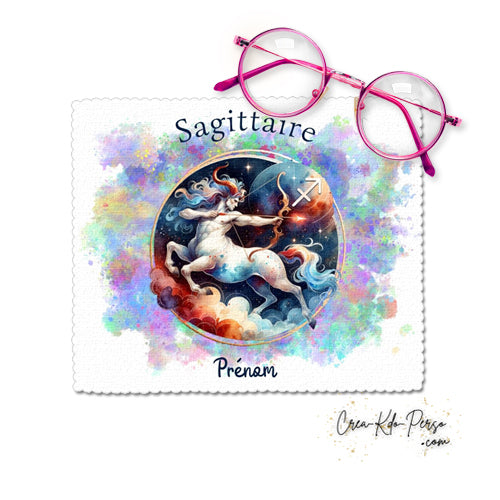 Chiffon à lunettes personnalisé signe astrologique Sagittaire horoscope