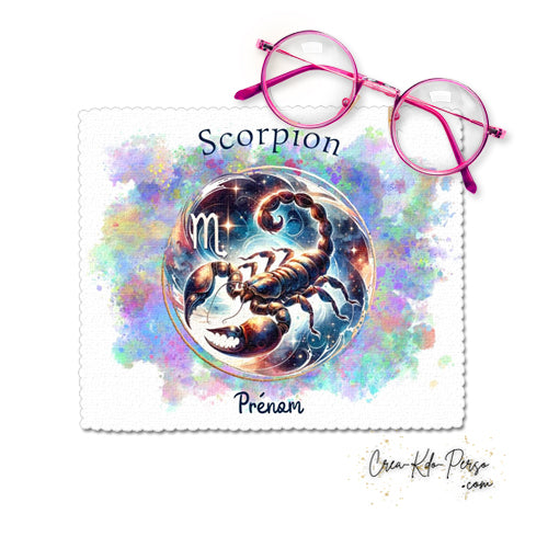 Chiffon à lunettes personnalisé signe astrologique Scorpion horoscope