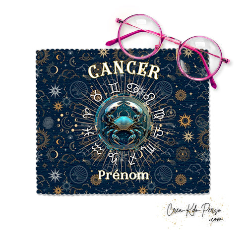 Chiffon à lunettes personnalisé signe astrologique horoscope Cancer
