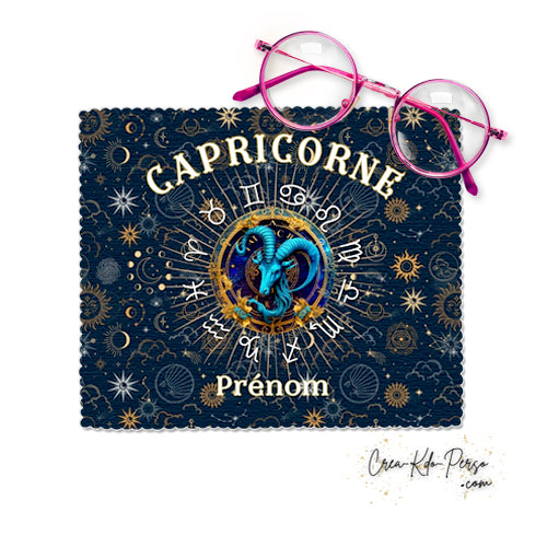 Chiffon à lunettes personnalisé signe astrologique horoscope Capricorne