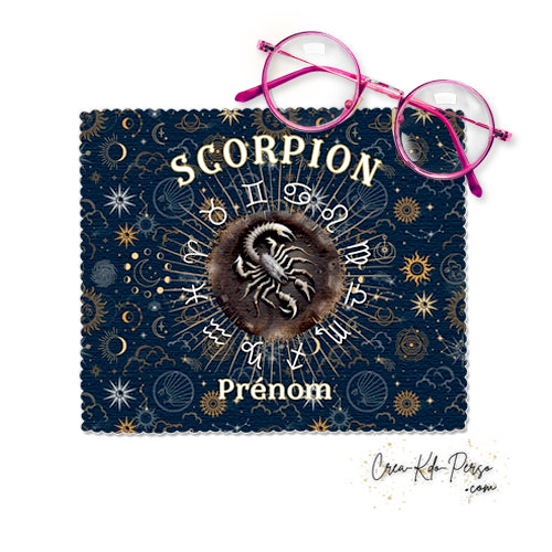 Chiffon à lunettes personnalisé signe astrologique horoscope Scorpion