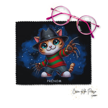 Chiffon à lunettes chat parodie Freddy Krueger horreur humour