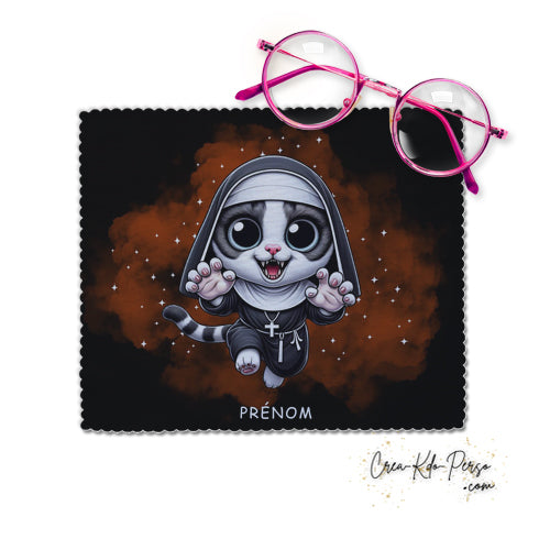 Chiffon à lunettes chat parodie la none horreur humour